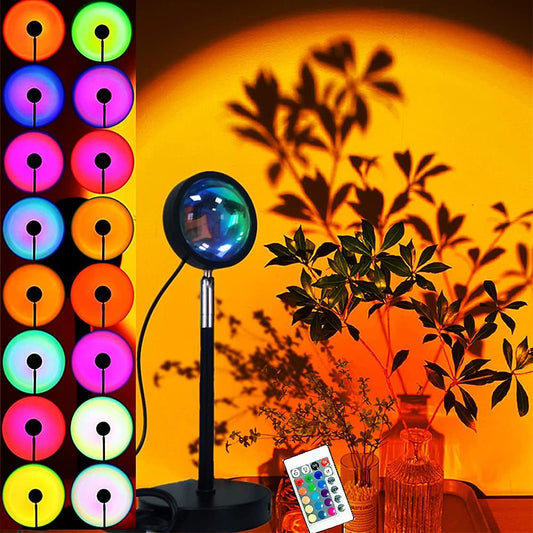 Sunset Projection Lamp 16 Colors - Sunset Lamp Multiple Colors with Remote, Light Projector Color Changing