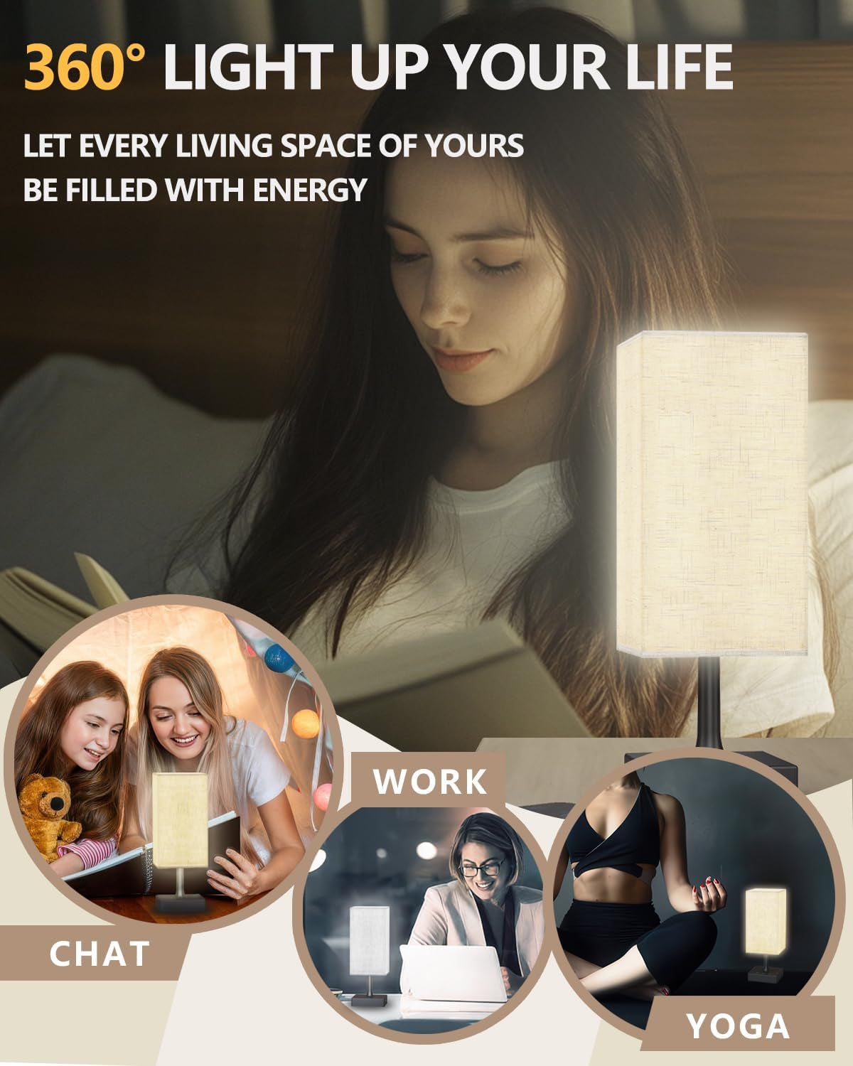 Light Therapy Lamp 10000 Lux Sun Lamp with 3 Color Temperatures, Adjustable Brightness, 4 Timer & Memory Function, Full Spectrum Light, Sunlight Lamp with Remote Control for Home, Happy Life